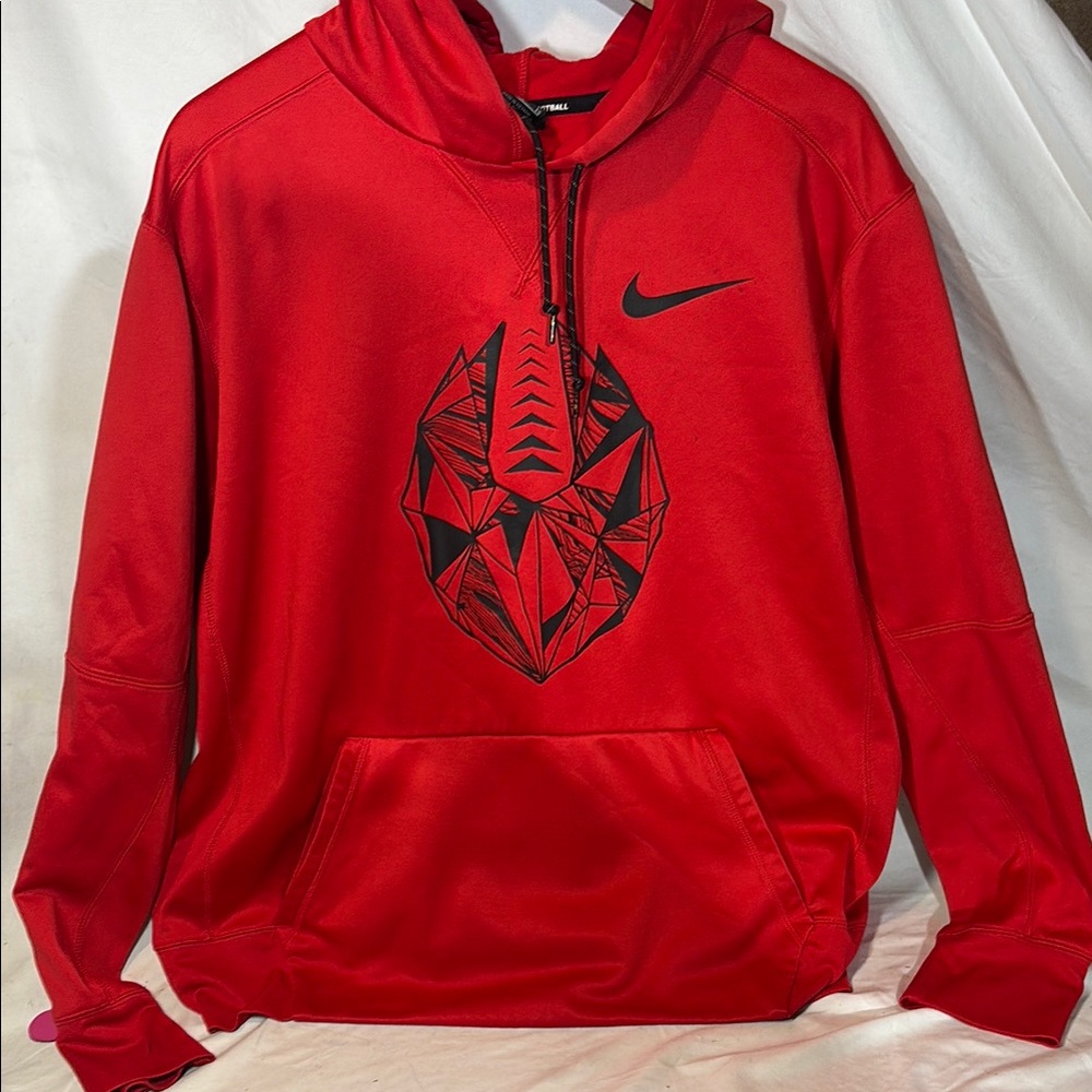 Nike Red and Black Graphic Hoodie Sweatshirt